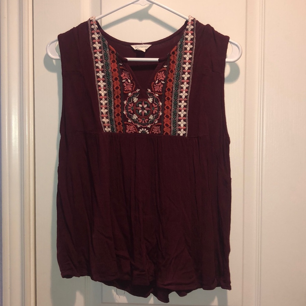 Aero Embroidered Sleeveless Top